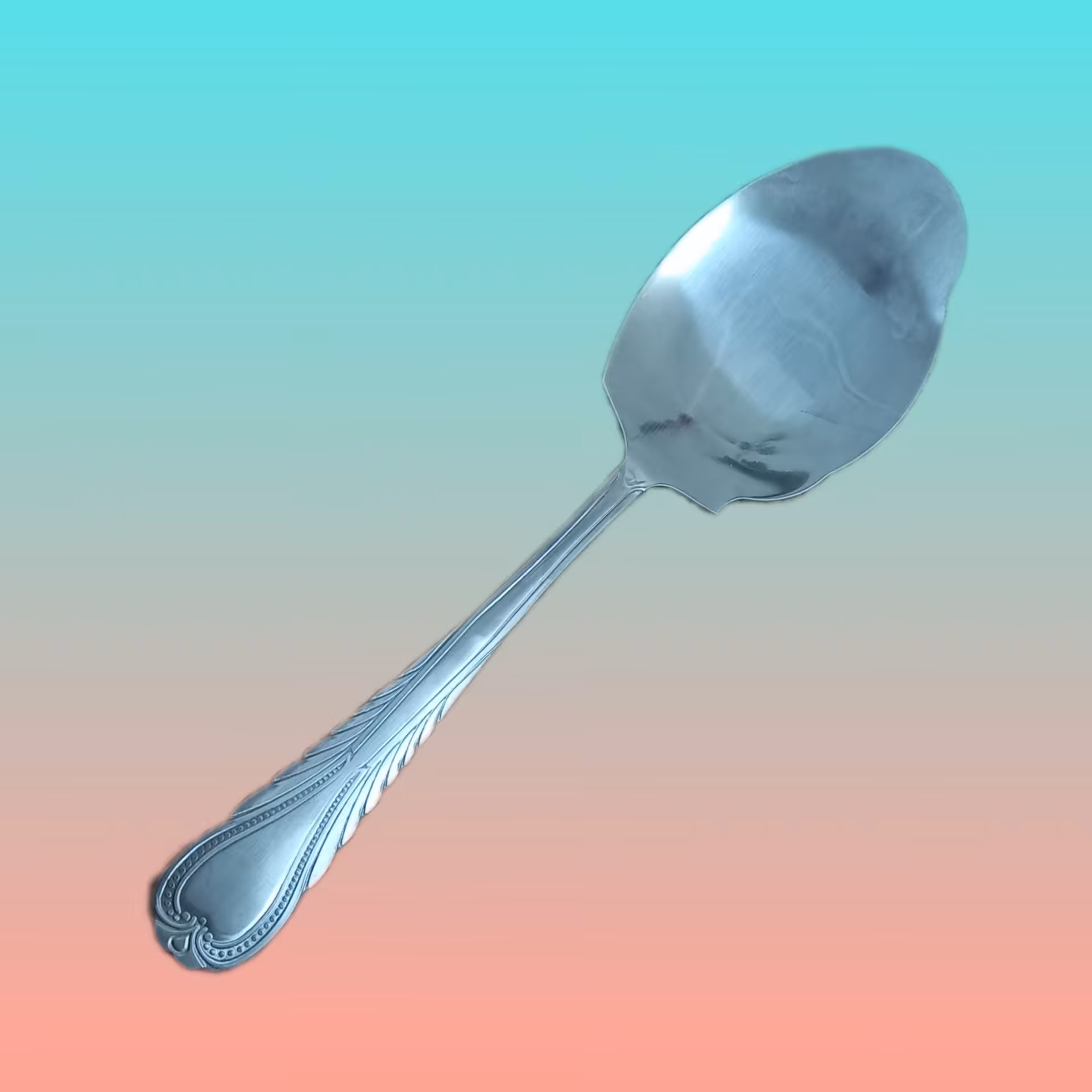 کفگیر استیل بزرگ دسته طرح قلب ورق ضخیم 29 سانتی