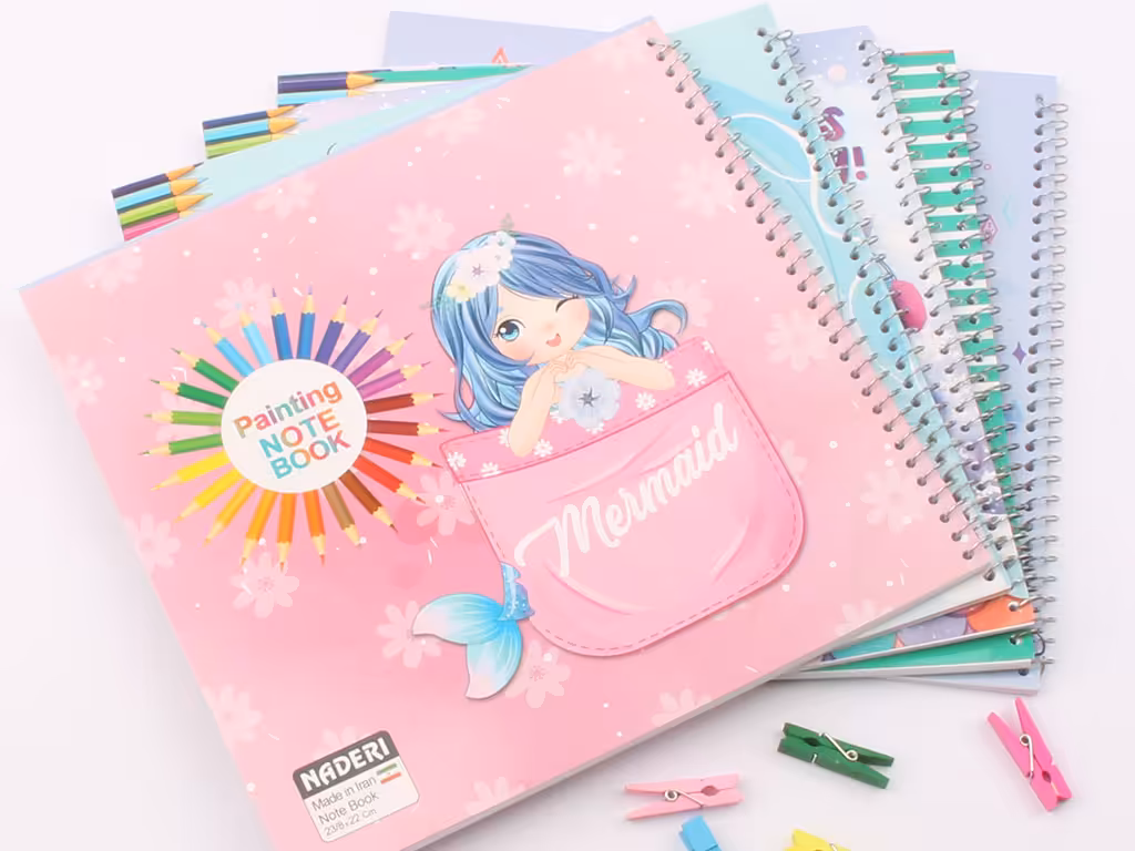 دفتر  نقاشی سیمی 50 برگ جلد مقوایی نادری