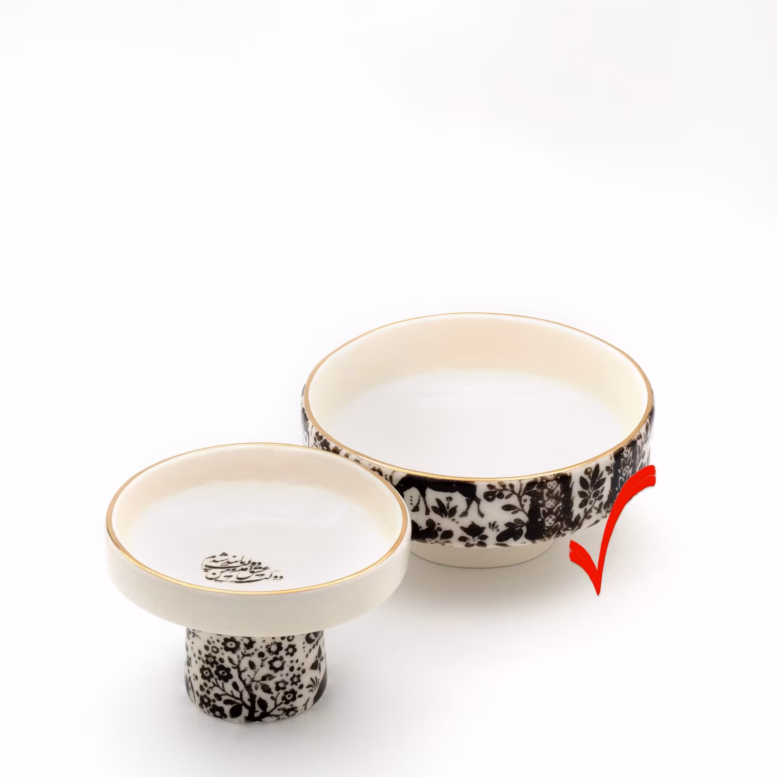 آجیل خوری سرامیک لب طلایی 12
