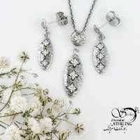 نیمست نقره گل دار عیار925 کد 15904