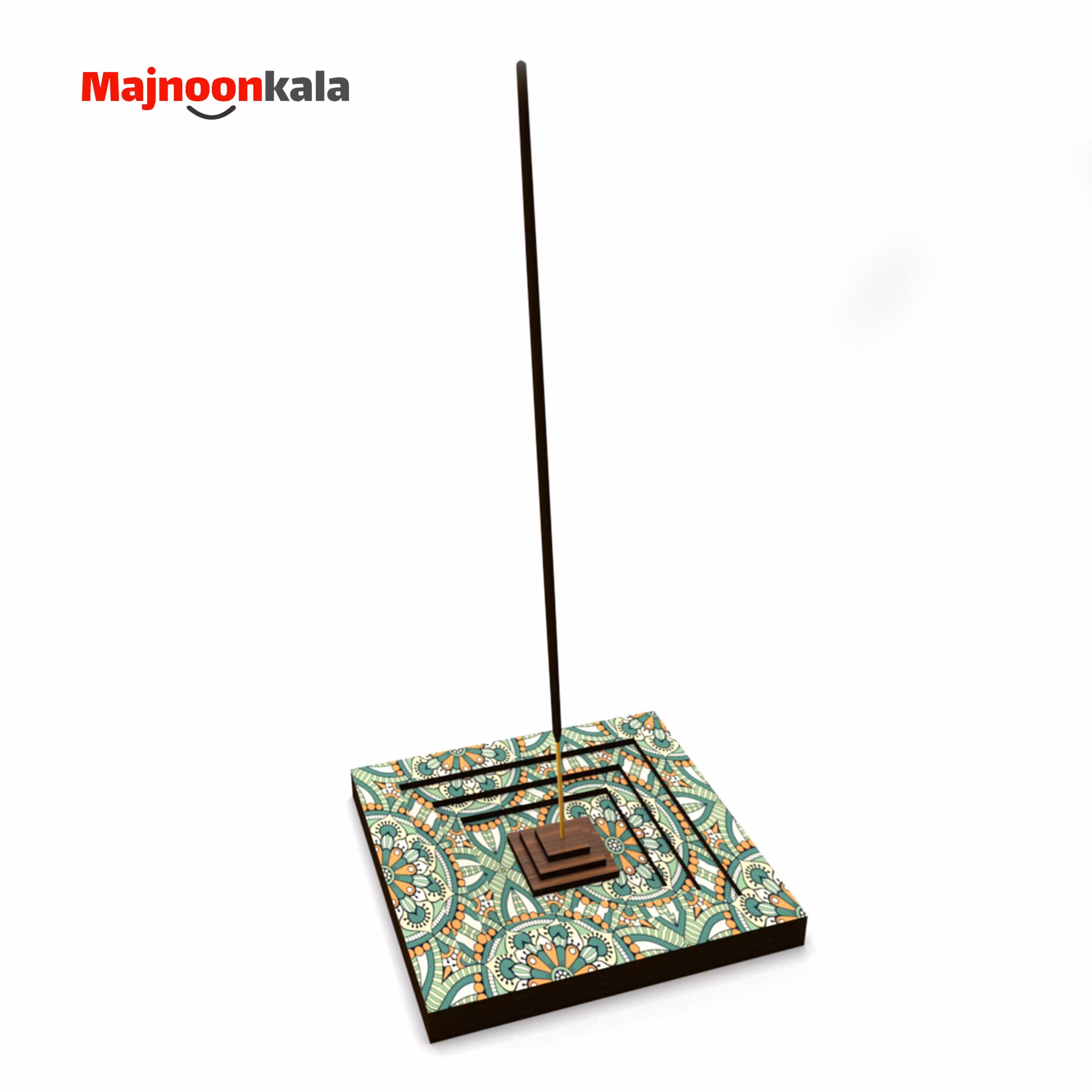 جای عود چوبی لیزری همراه با طرح چاپی مدل 011