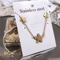 نیم ست استیل گل رنگ ثابت طلایی