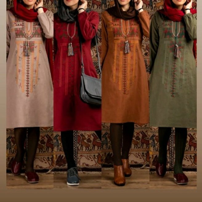 مانتو آوینار گلدوزی شده الیاف طبیعی بدون آبرفت طرح گلدوزی