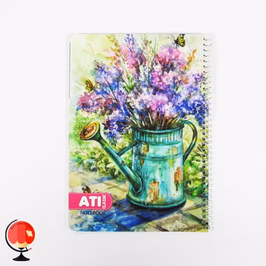 دفتر مشق 80 برگ سیمی طرح بنفشه آتی