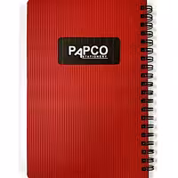 دفتر یادداشت شطرنجی پاپکو مدل متالیک 100 برگ رنگ قرمز