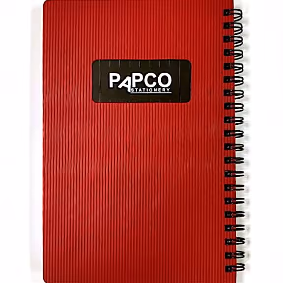 دفتر یادداشت شطرنجی پاپکو مدل متالیک 100 برگ رنگ قرمز