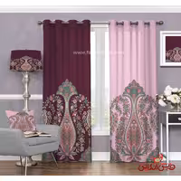 پرده سنتی صورتی و ارغوانی کد 3268