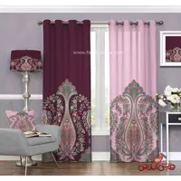 پرده سنتی صورتی و ارغوانی کد 3268