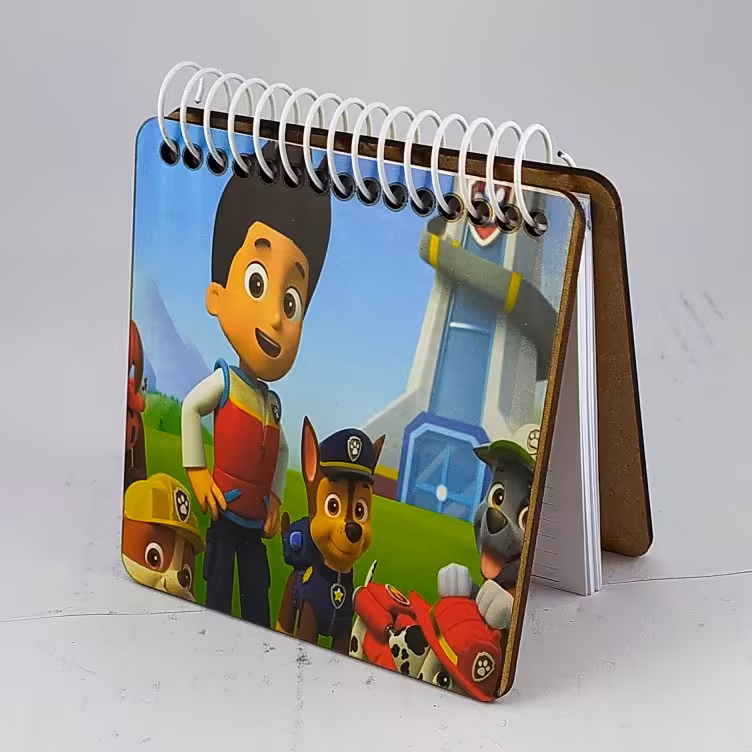 دفترچه یادداشت جلد چوبی مدل سگ نگهبان