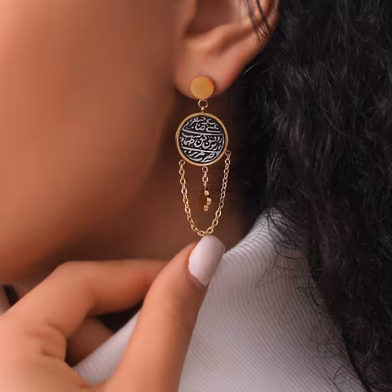 گوشواره ی سکه ای استیل و خاص(رنگ ثابت و ضدحساسیت)