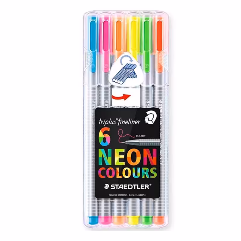 خرید روان نویس نوک نمدی استدلر 6 رنگ نئون تریپلاس 334SB6CS302