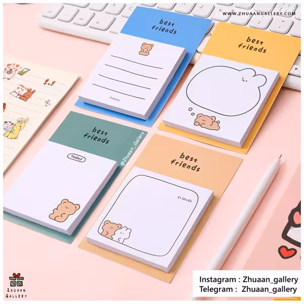 استیکی نت Best Friends خرس و خرگوش