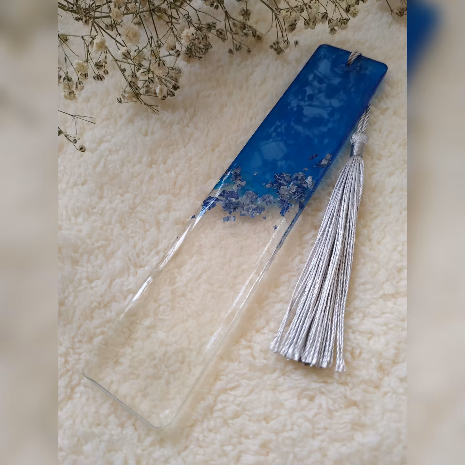 بوک مارک رزینی مدل blue blossom