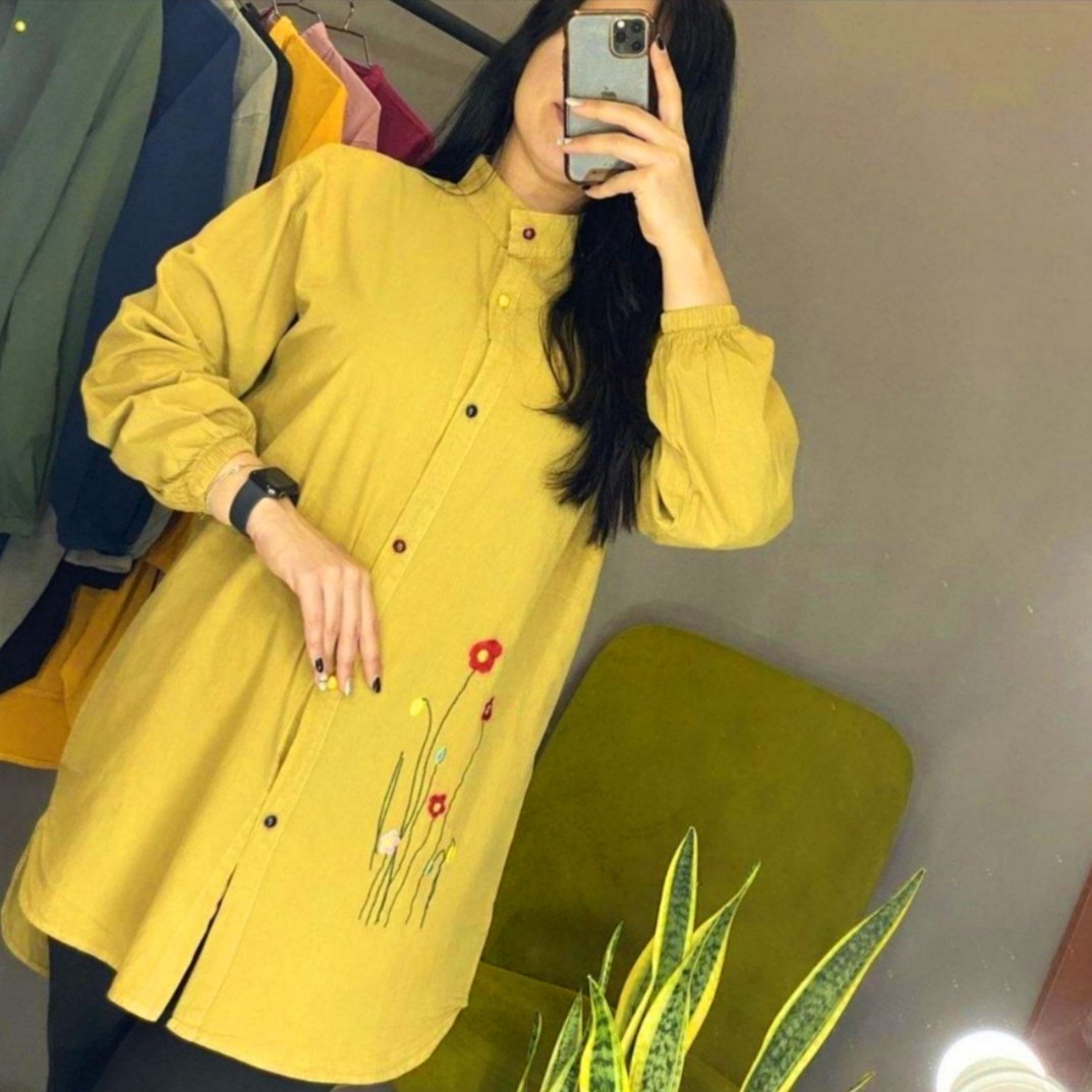 مانتو گلدوزی الیاف طبیعی خنک