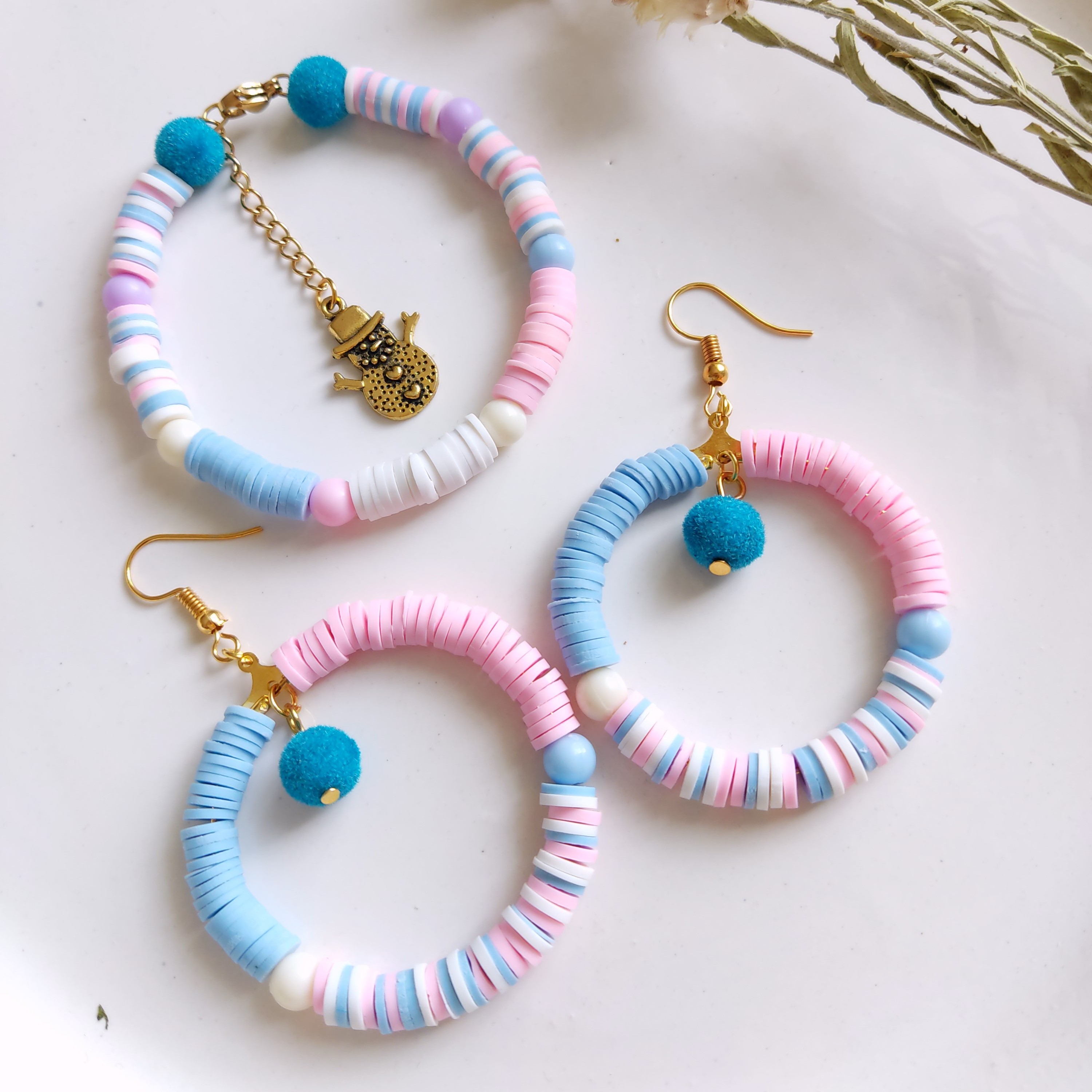 نیم ست گوشولره و دستبند فیمو