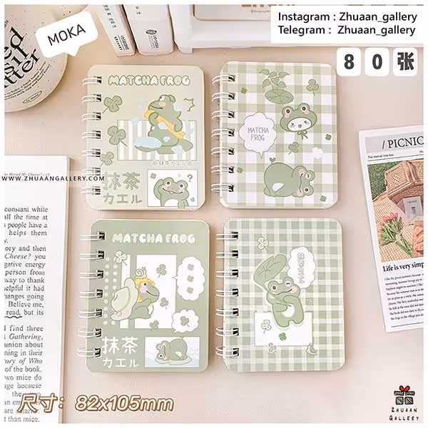 دفترچه فنری Matcha Frog قورباغه بامزه