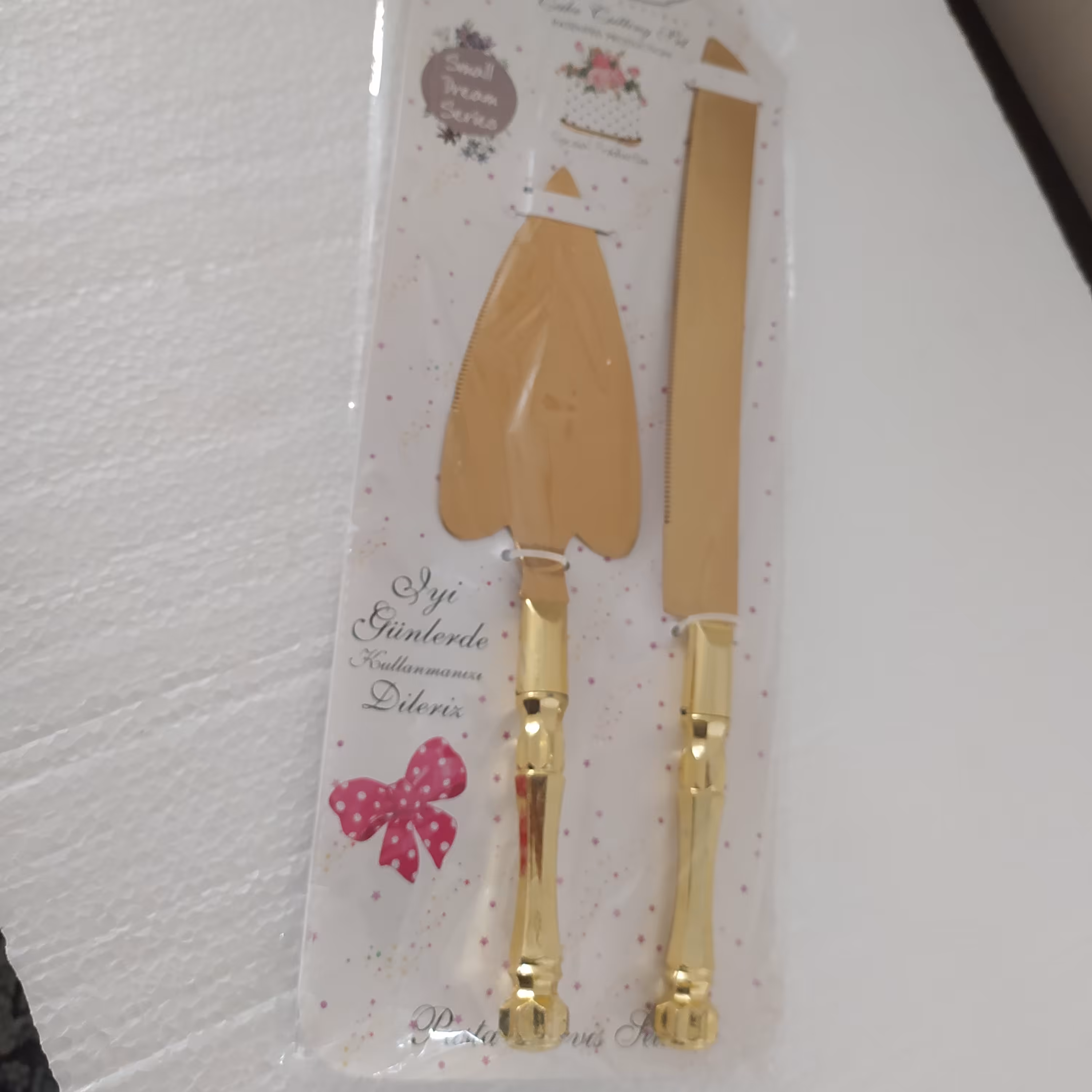 کارد وکفگیر کیک خوری🍰 جهت بریدن کیک  /ژله/دسر