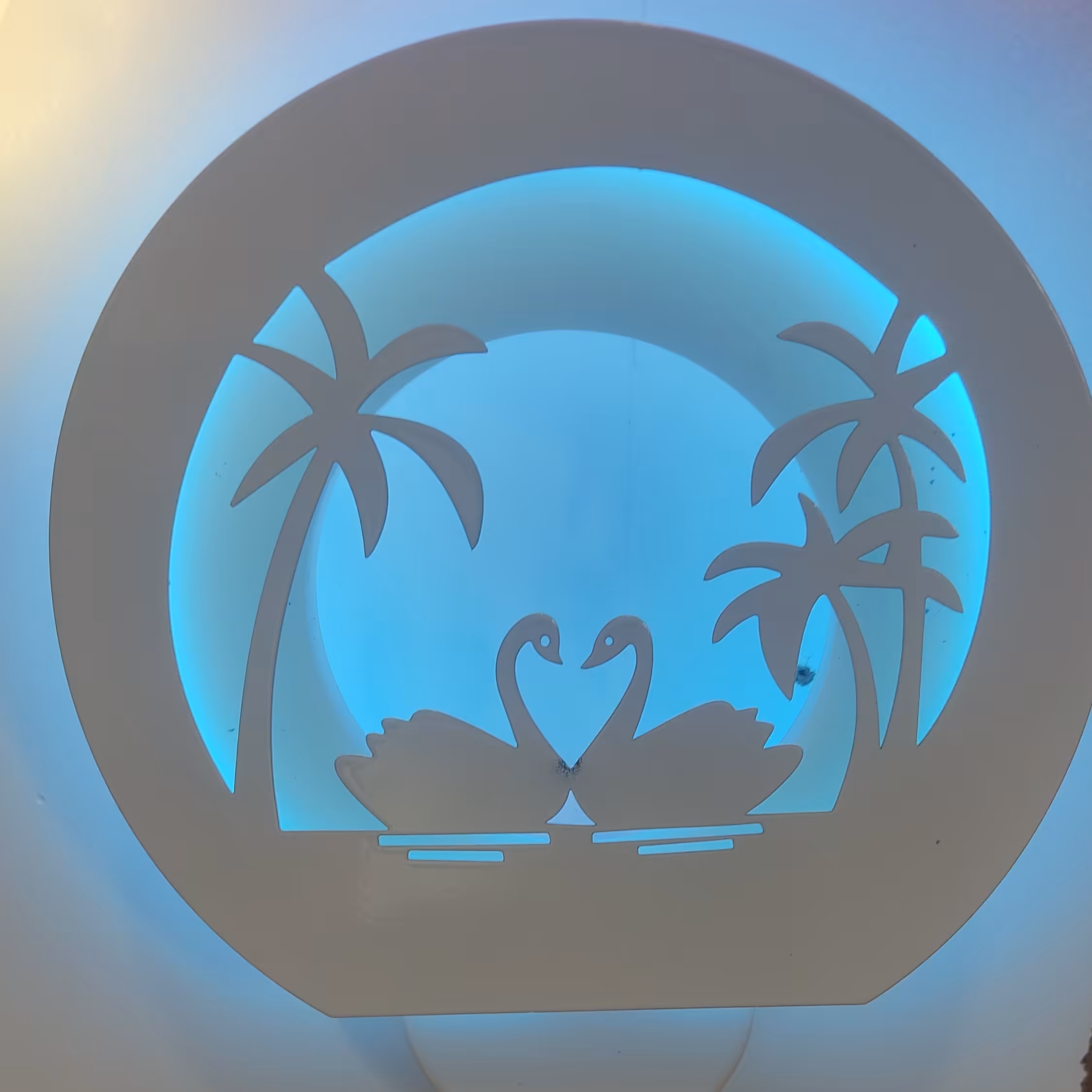 دیواری شب خواب طرح قو 