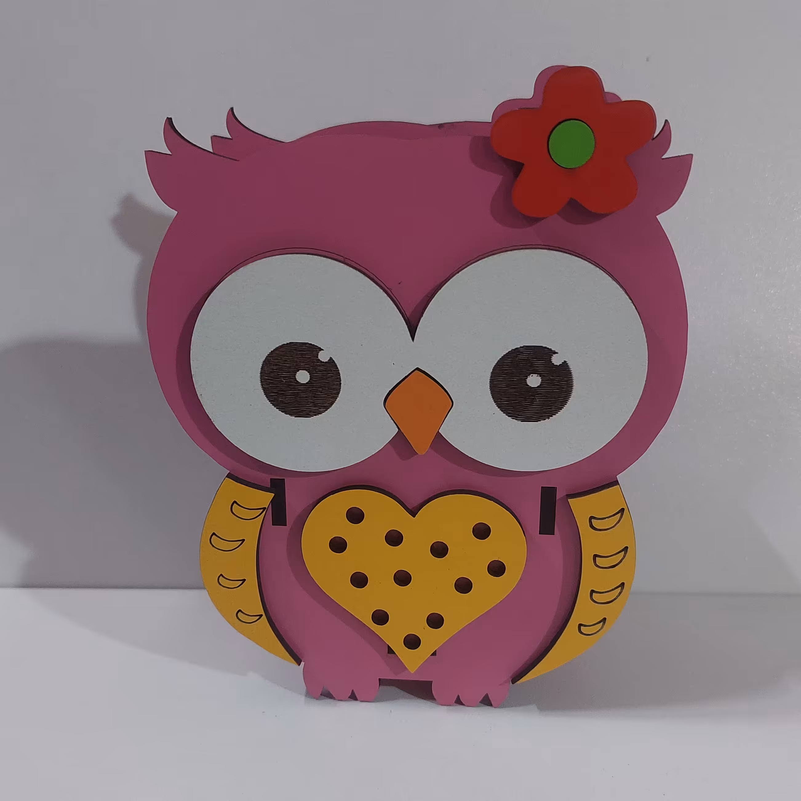 جاخودکاری رومیزی چوبی ویژه هدیه مدارس و جشن ها طرح جغد دانا