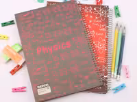 دفتر مشق سیمی 100 برگ جلد سخت درس فیزیک
