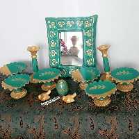 ست هفت سین فیروزه ای -طلایی