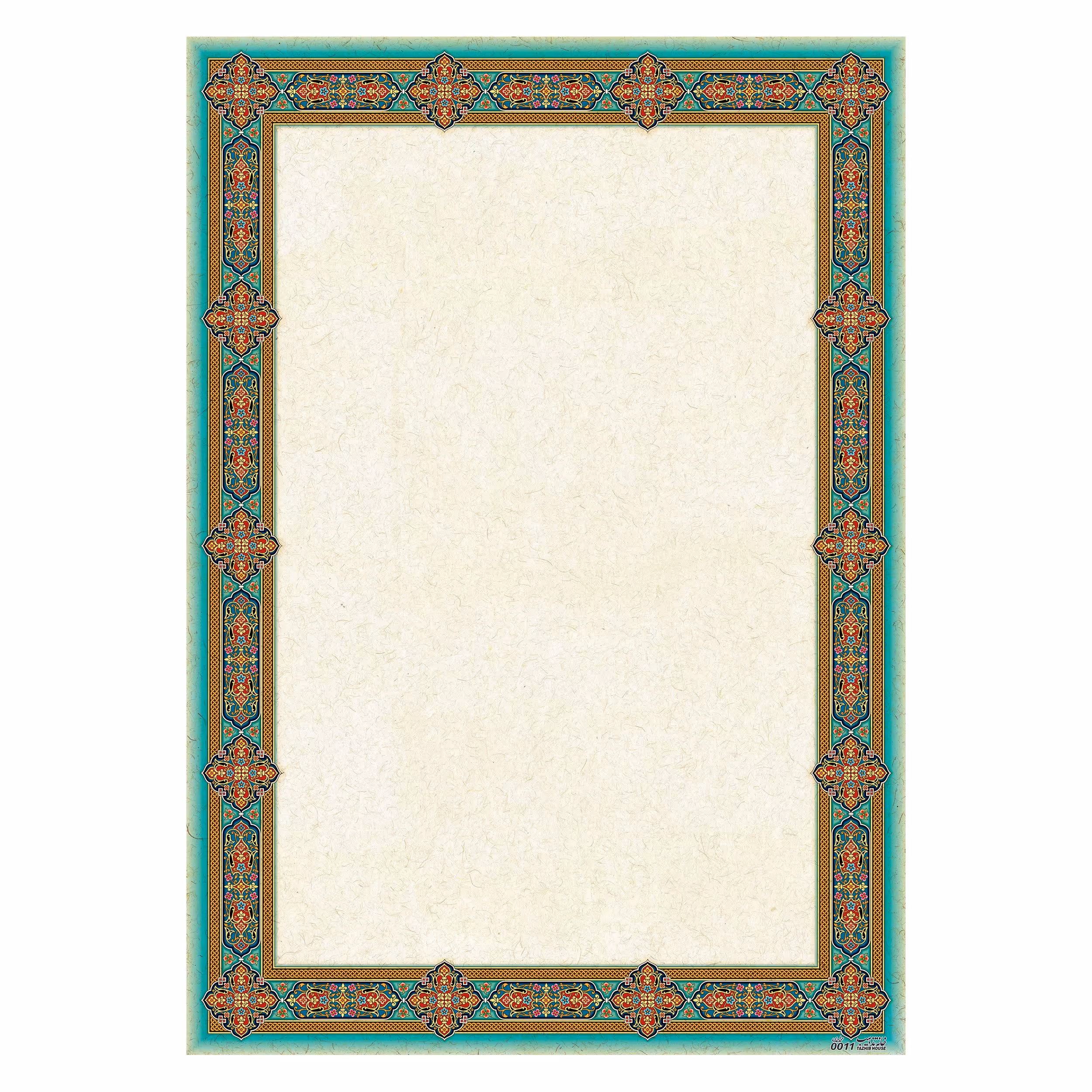 کاغذ تذهیب و ابروبادA4 طرح اسلیمی کد 0011 گلاسه مات20 1 گرمی بسته 20 برگی