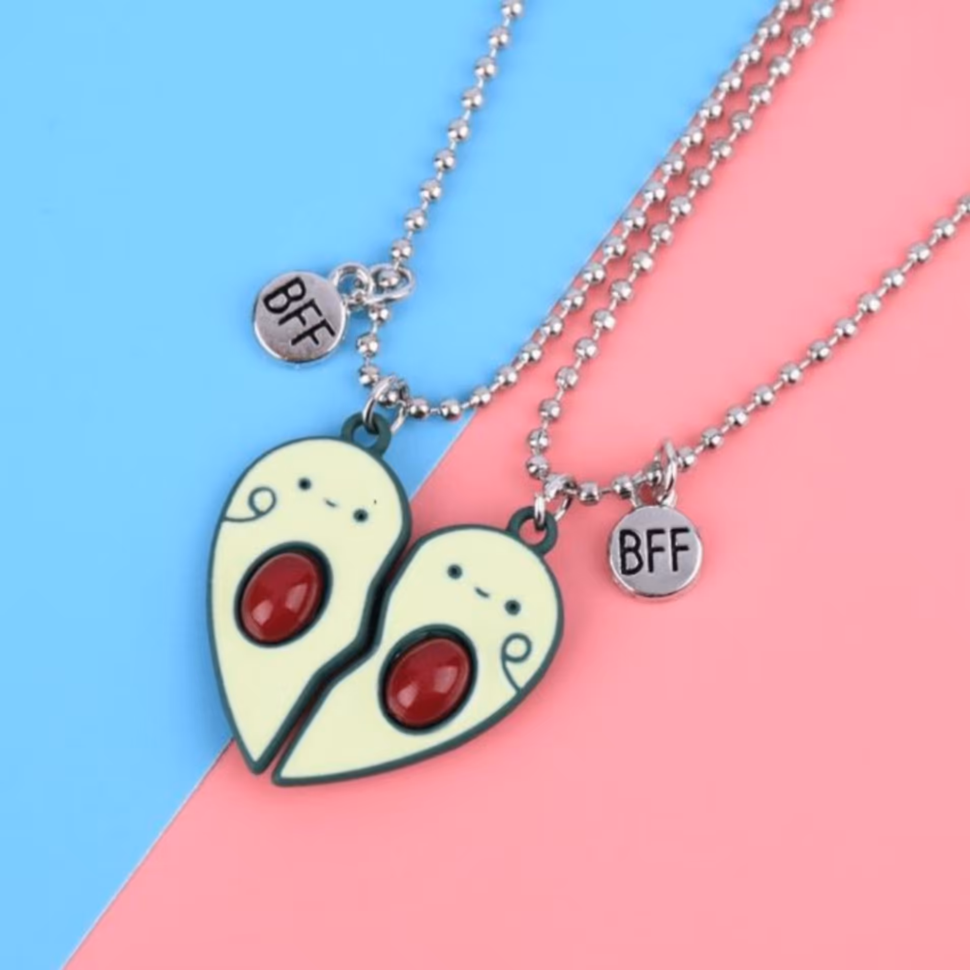 ست دوستی گردنبند مدل آواکادو قلبی شکل