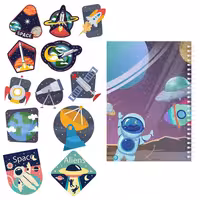 دفتر مشق باژیکان طرح فضانورد مدل 2021105 به همراه استیکر مجموعه 12 عددی