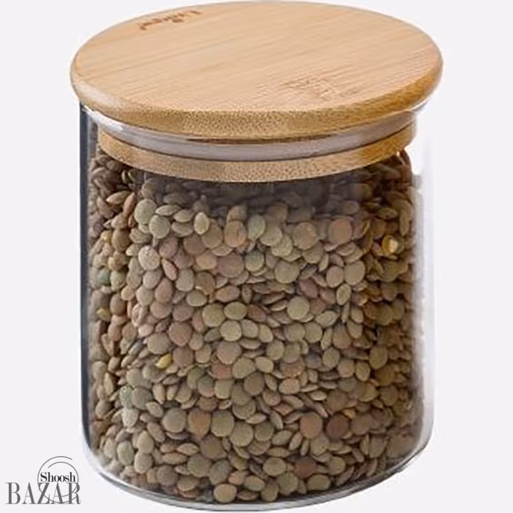 جا حبوبات در چوبی گرد 10 سانت یونیک کد 1750