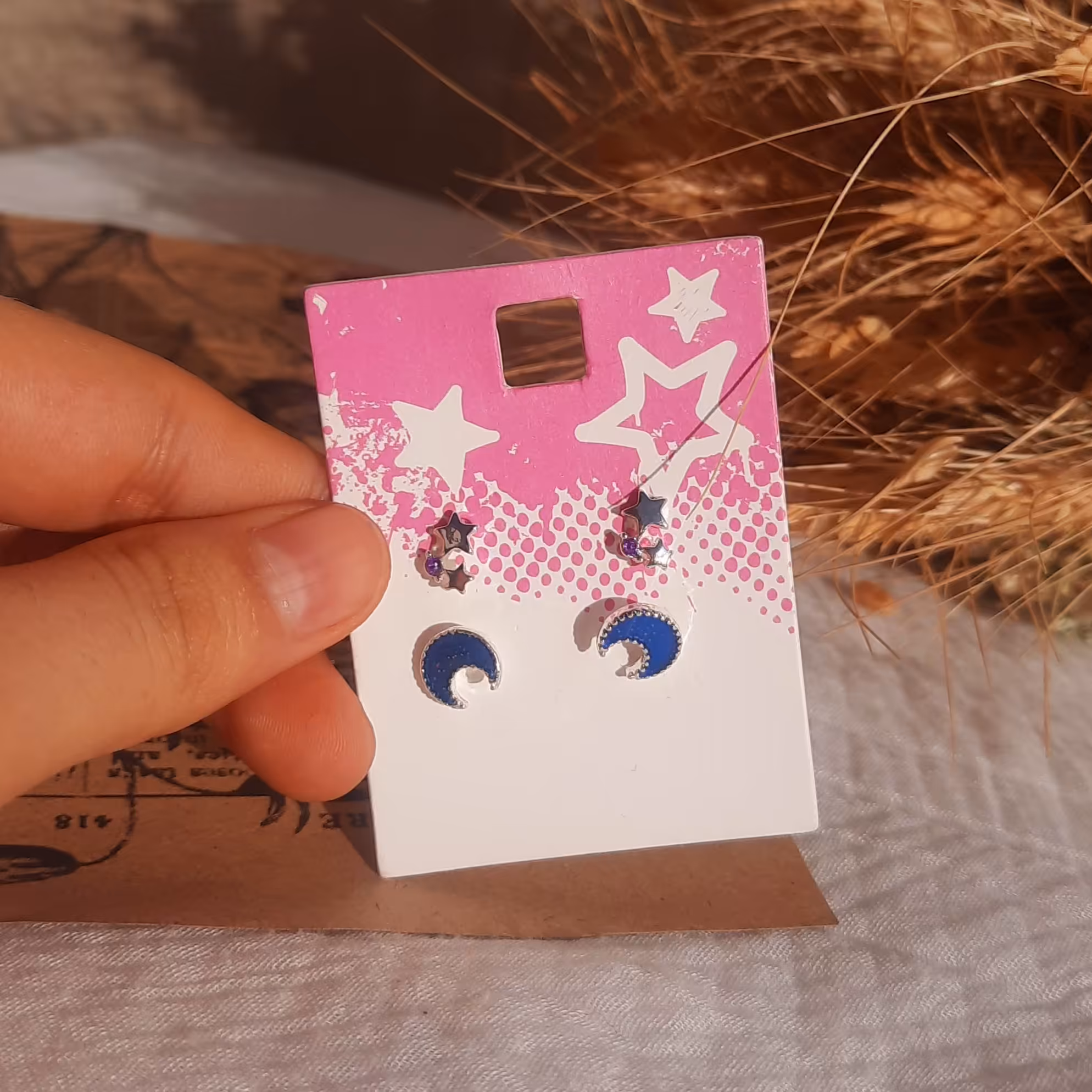 پک گوشواره 2 عددی ماه،ستاره 