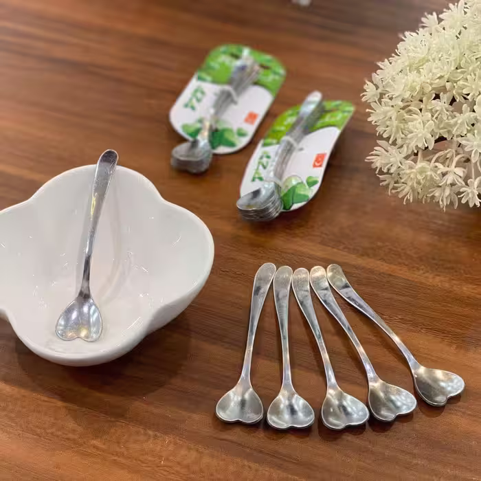 قاشق چای خوری طرح قلب بسته 6عددی