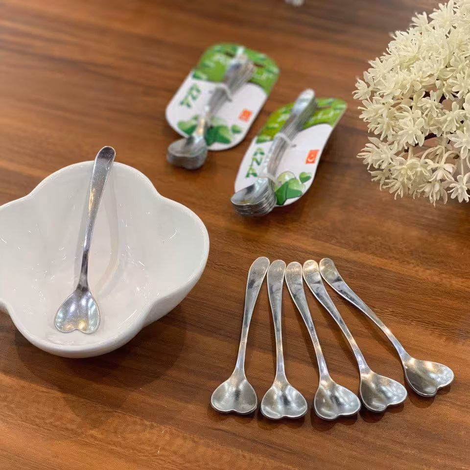 قاشق چای خوری طرح قلب بسته 6عددی