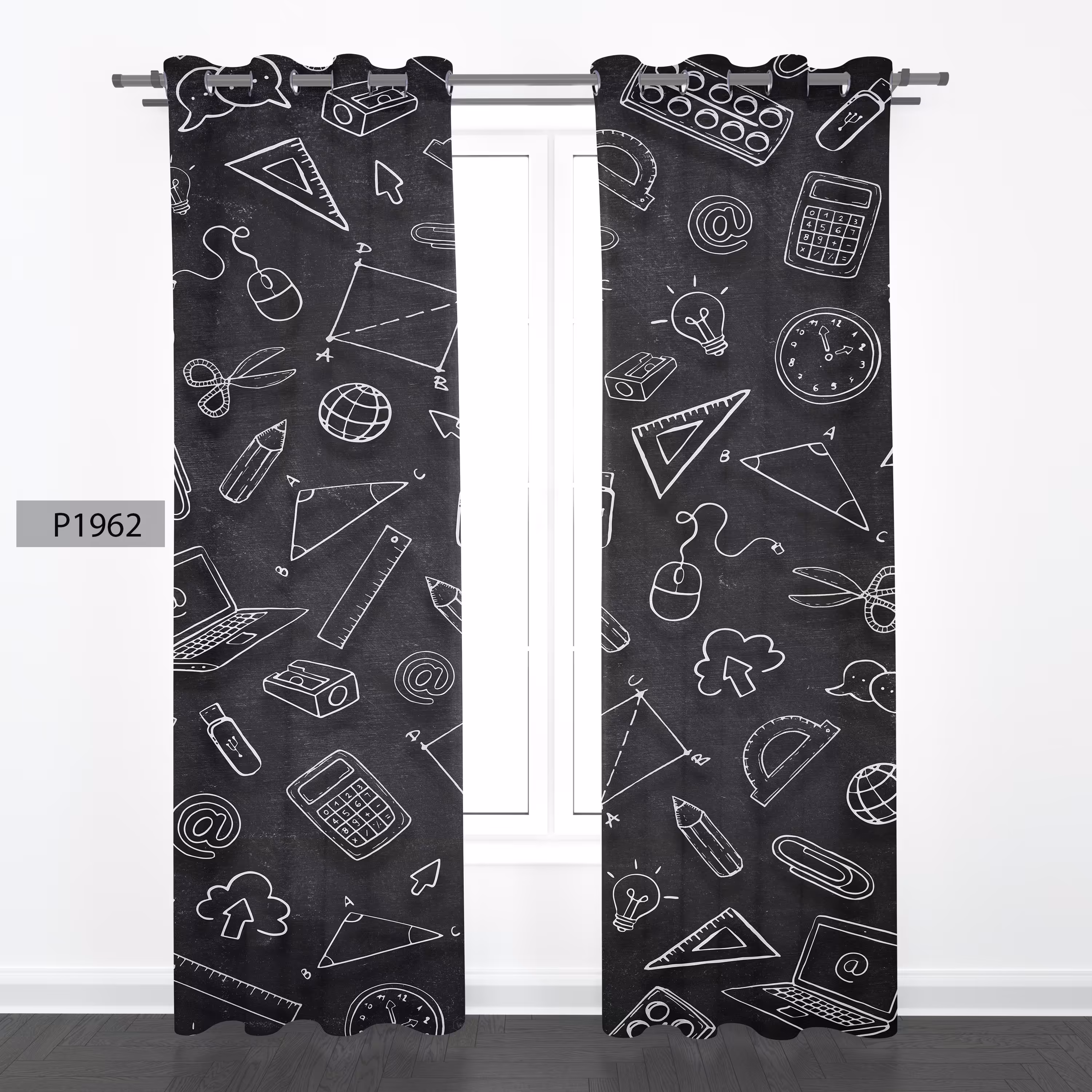 پرده هازان چاپی دو قواره دوخته شده پانچ شده هر قواره عرض 140ارتفاع190کد1962