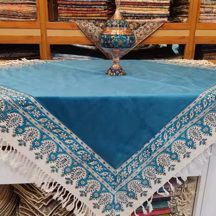 رومیزی مخمل قلمکاری اعلا درجه یک قابل شستشو