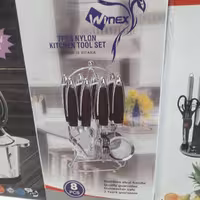 سرویس  ابزار اشپزخانه استیل اصل همراه استند.استیل فوق سنگین ارسال فوری ورایگان