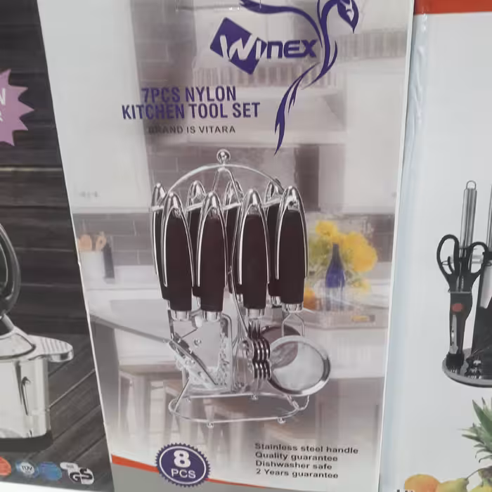 سرویس  ابزار اشپزخانه استیل اصل همراه استند.استیل فوق سنگین ارسال فوری ورایگان