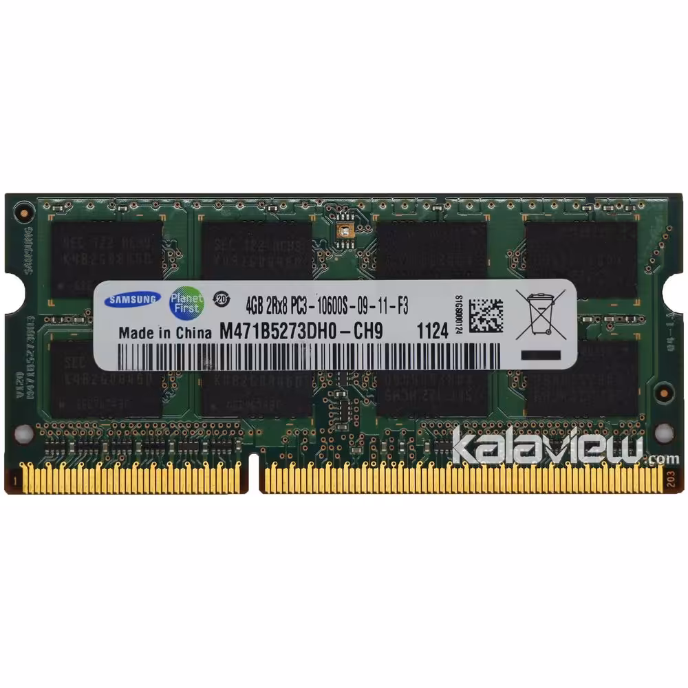 رم لپ تاپ سامسونگ 4GB مدل DDR3 باس 1333MHZ-10600 چین CN M471B5273DH0-CH9 1124 تایمینگ CL9