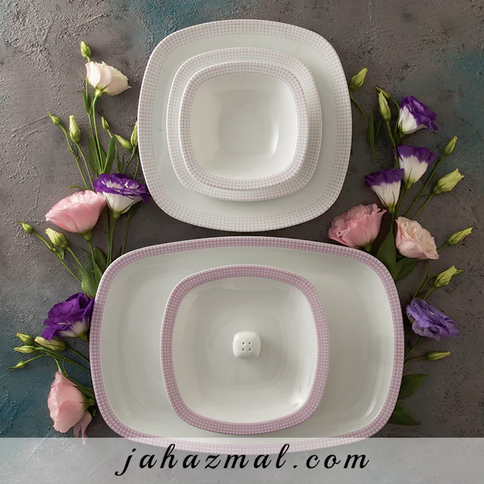 سرویس چینی زرین طرح مون بلان یاس 27 پارچه