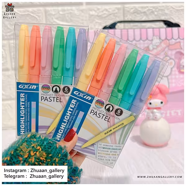 ماژیک هایلایتر قلمی Gxin پاستلی مینیمال