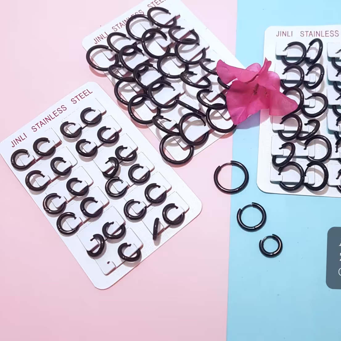 گوشواره حاقه ای مشکی 