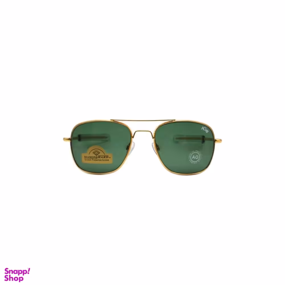 عینک آفتابی مردانه طرح AO فریم طلایی شیشه سبز