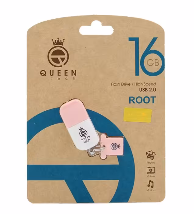 فلش مموری کوئین مدل Root USB2.0 ظرفیت 16 گیگابایت