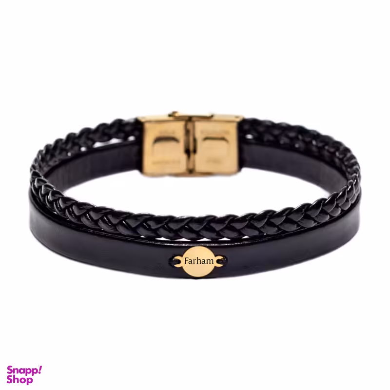 دستبند طلا 18 عیار مردانه لیردا مدل اسم فرهام