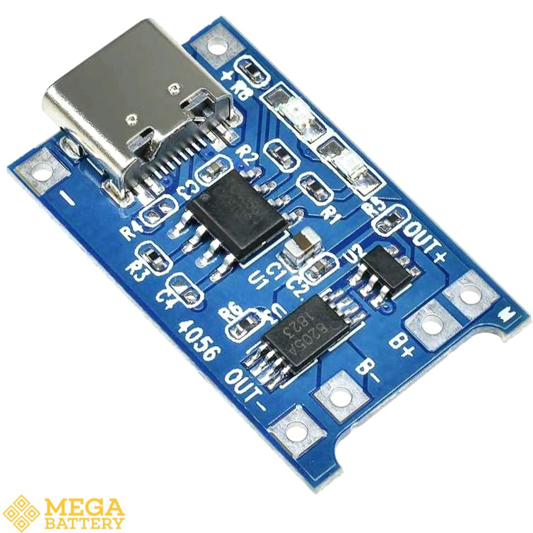 ماژول شارژ باتری لیتیومی تک سلول مدل TP-4056-TYPE C (بسته 3 تایی)