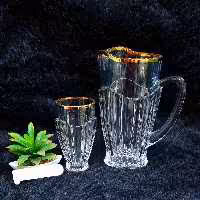 پارچ لیوان کرون لب طلا