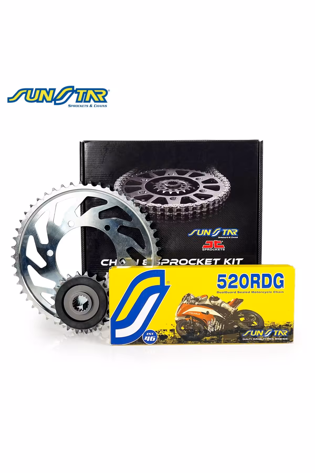 تجهیزات ترمز موتورسیکلت مجموعه دنده زنجیره ای HONDA CBR 500R 500 سی 2014 2018 ای: 520RDG فولاد 112 Sunstar