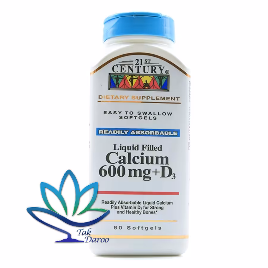 کپسول ژلاتینی نرم کلسیم لیکوئید 600 و د3 21 سنتری 60 عدد