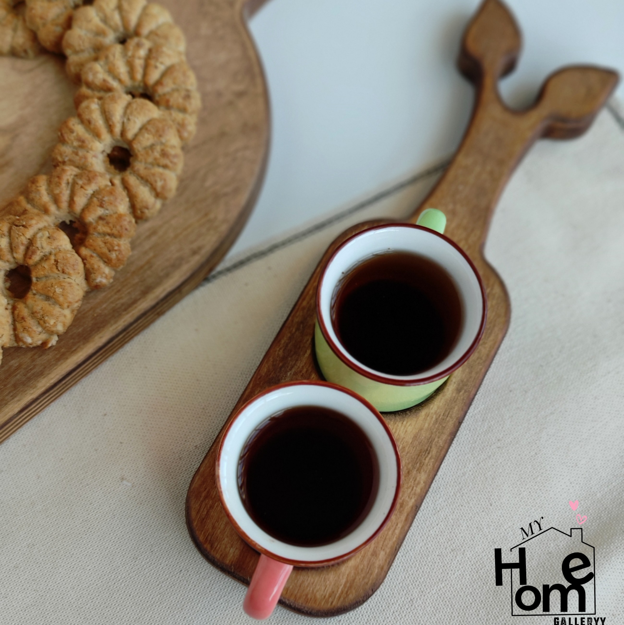 تخته سرو شات قهوه طرح جوانه سینی شات قهوه چوبی