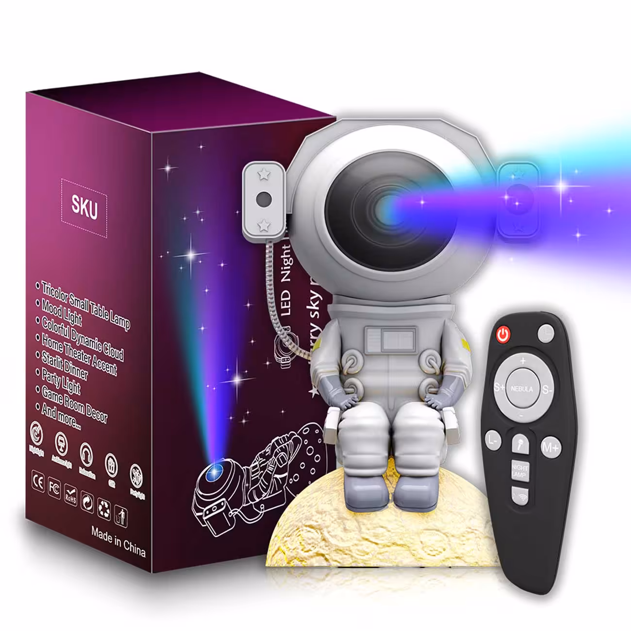 پروژکتور هوشمند آسمان پر ستاره و فضانورد astronaut starry sky