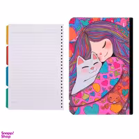 کلاسور طرح دختر و گربه کد 28 به همراه کاغذ کلاسور
